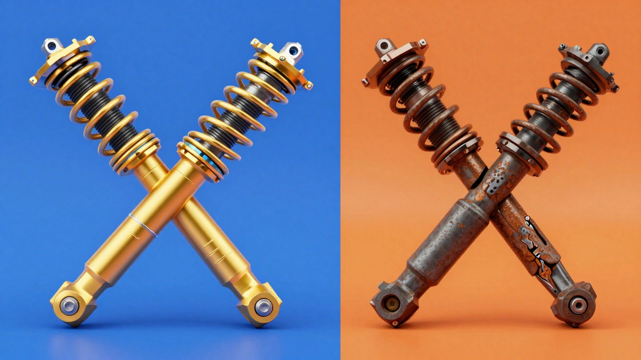 Comparison of healthy versus failed car strut assemblies