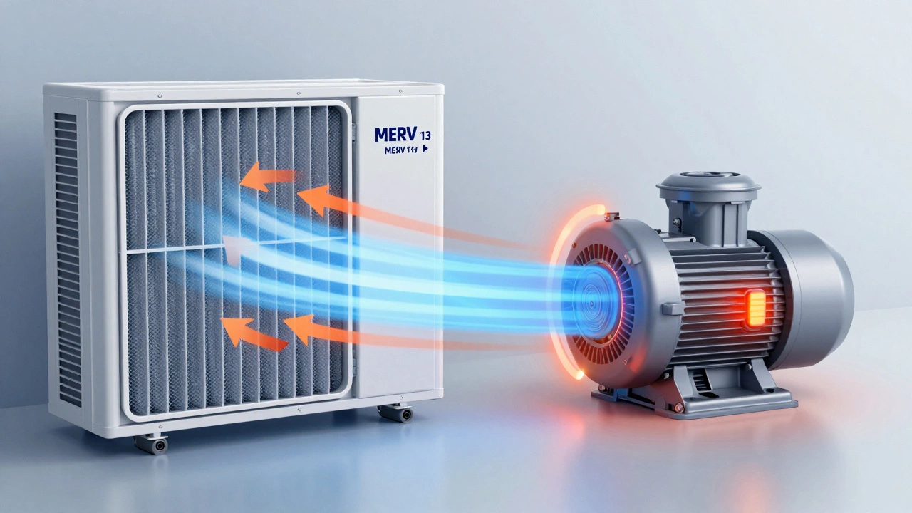 Cutaway diagram of HVAC system showing airflow resistance