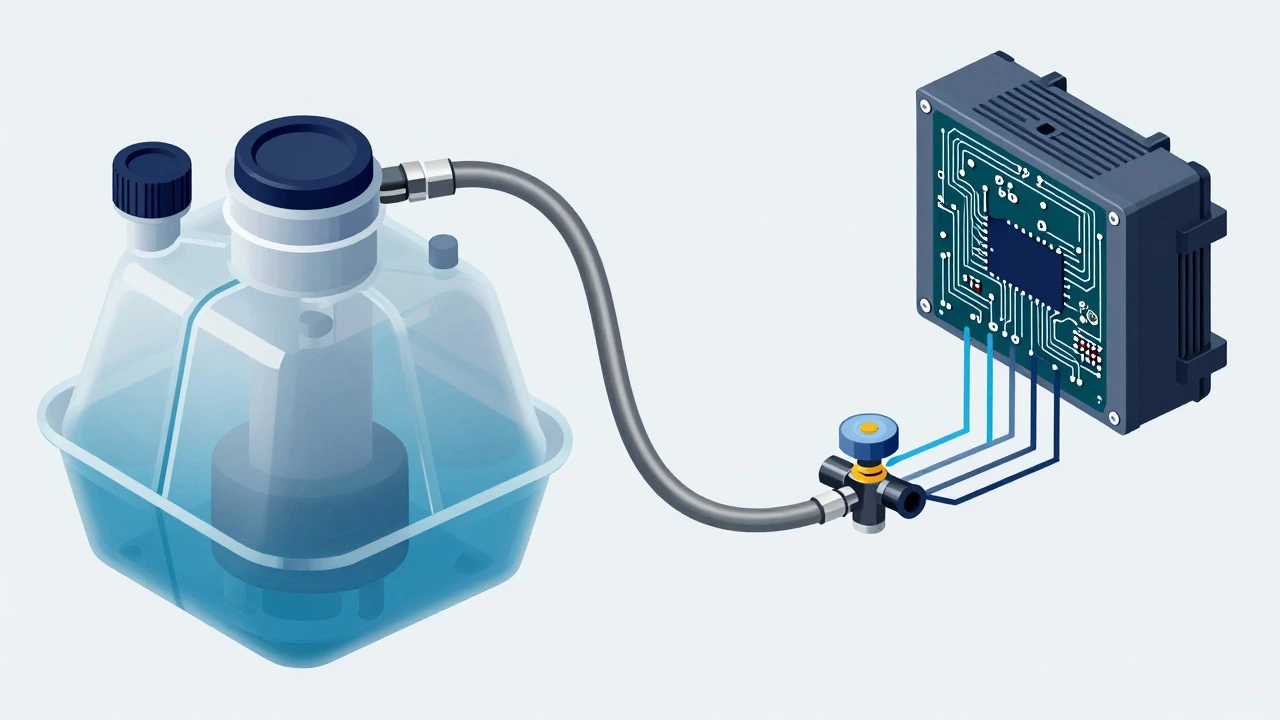Schematic diagram of car fuel pump and ECU system